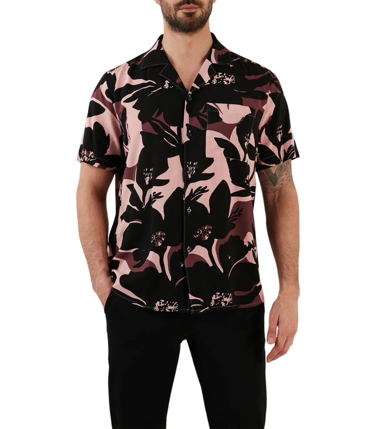 Hugo Uomo Camicia Manica Corta Relaxed Fit Ebor