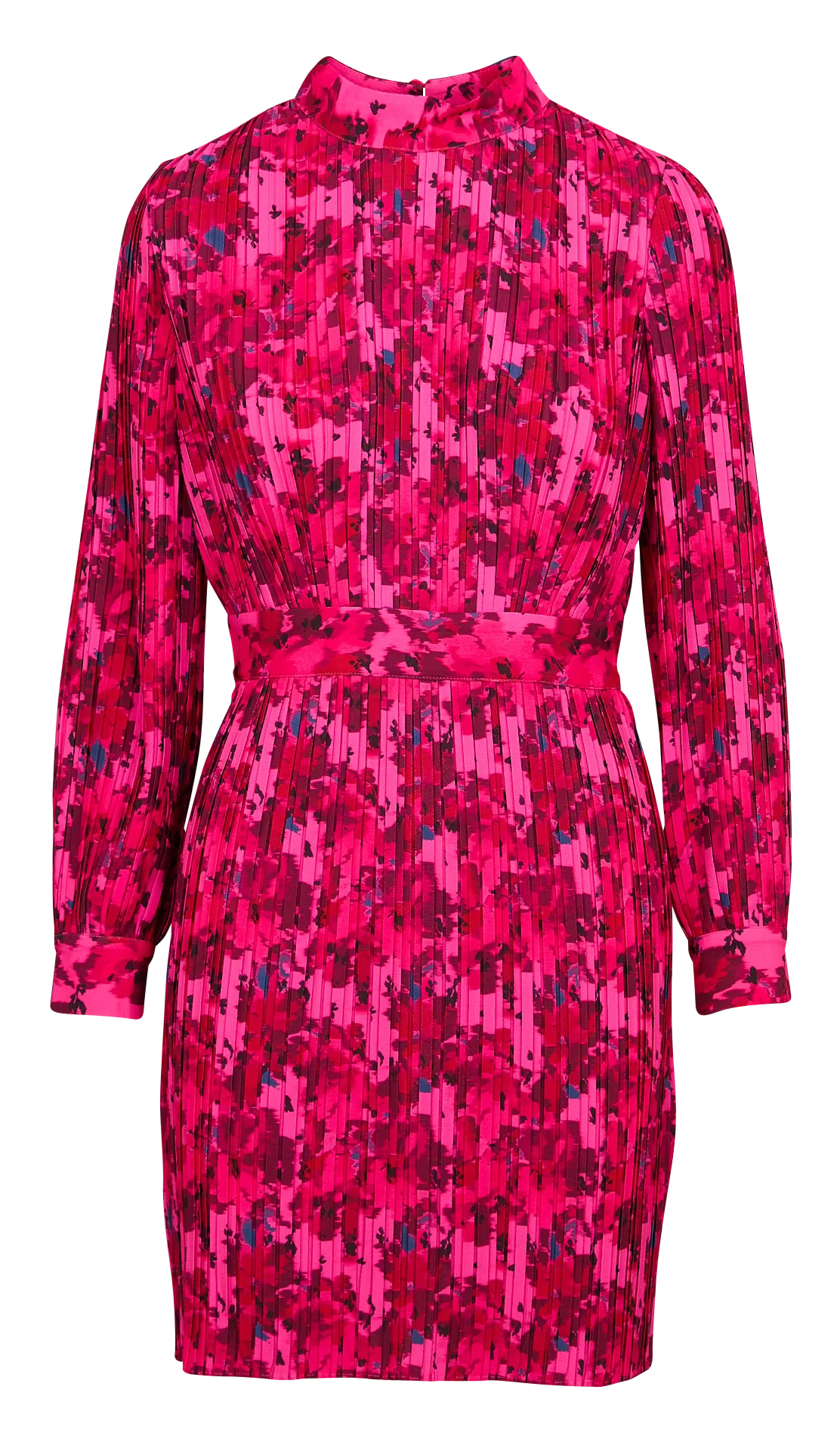 IKKS   Abito corto scollo tondo plissettato | Rosa