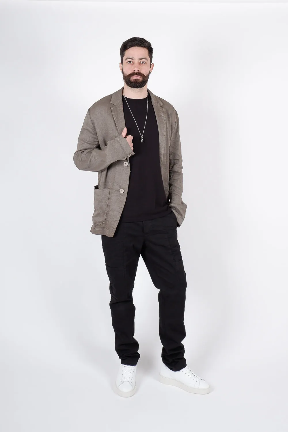 Italian Cotton Round Neck T-Shirt Black