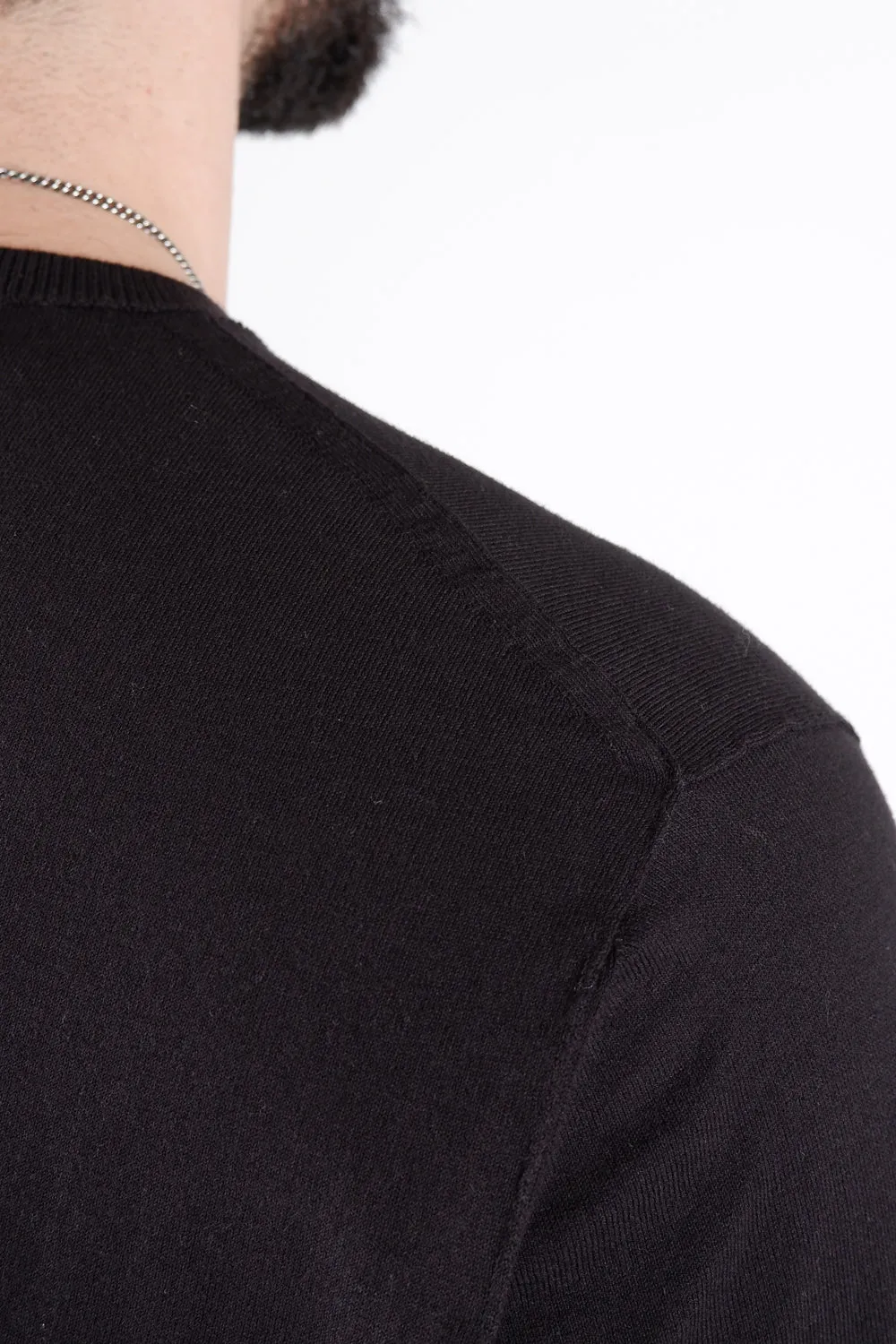 Italian Cotton Round Neck T-Shirt Black