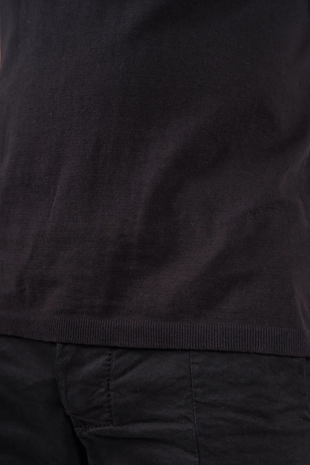 Italian Cotton Round Neck T-Shirt Black