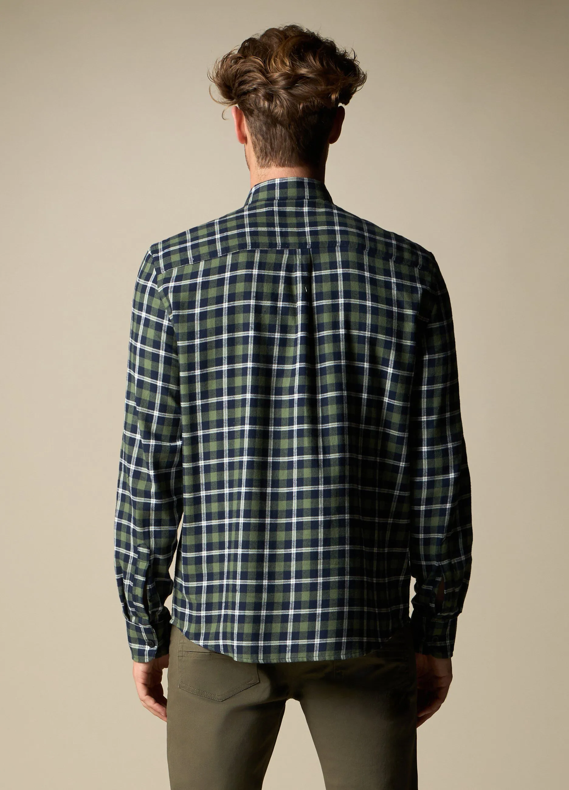 J. HART & BROS  Camicia in flanella di puro cotone uomo