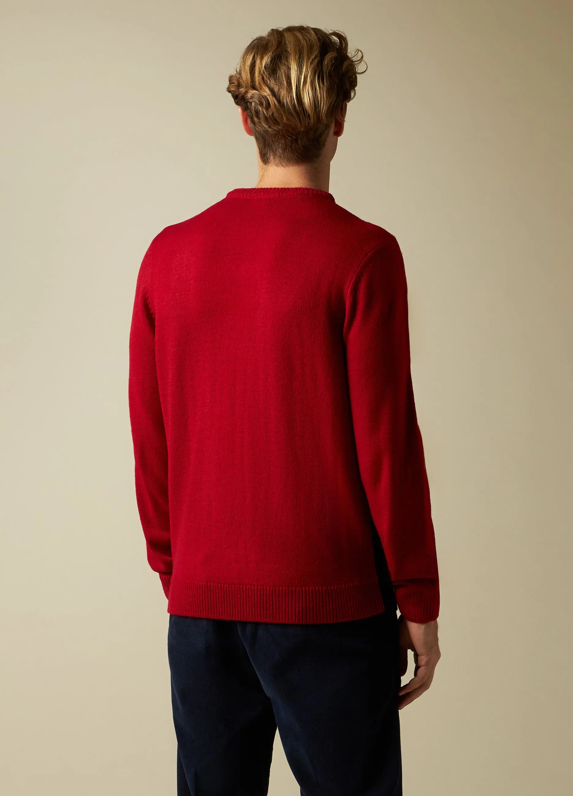 J. HART & BROS  Girocollo tricot con lavorazione jacquard Natale uomo