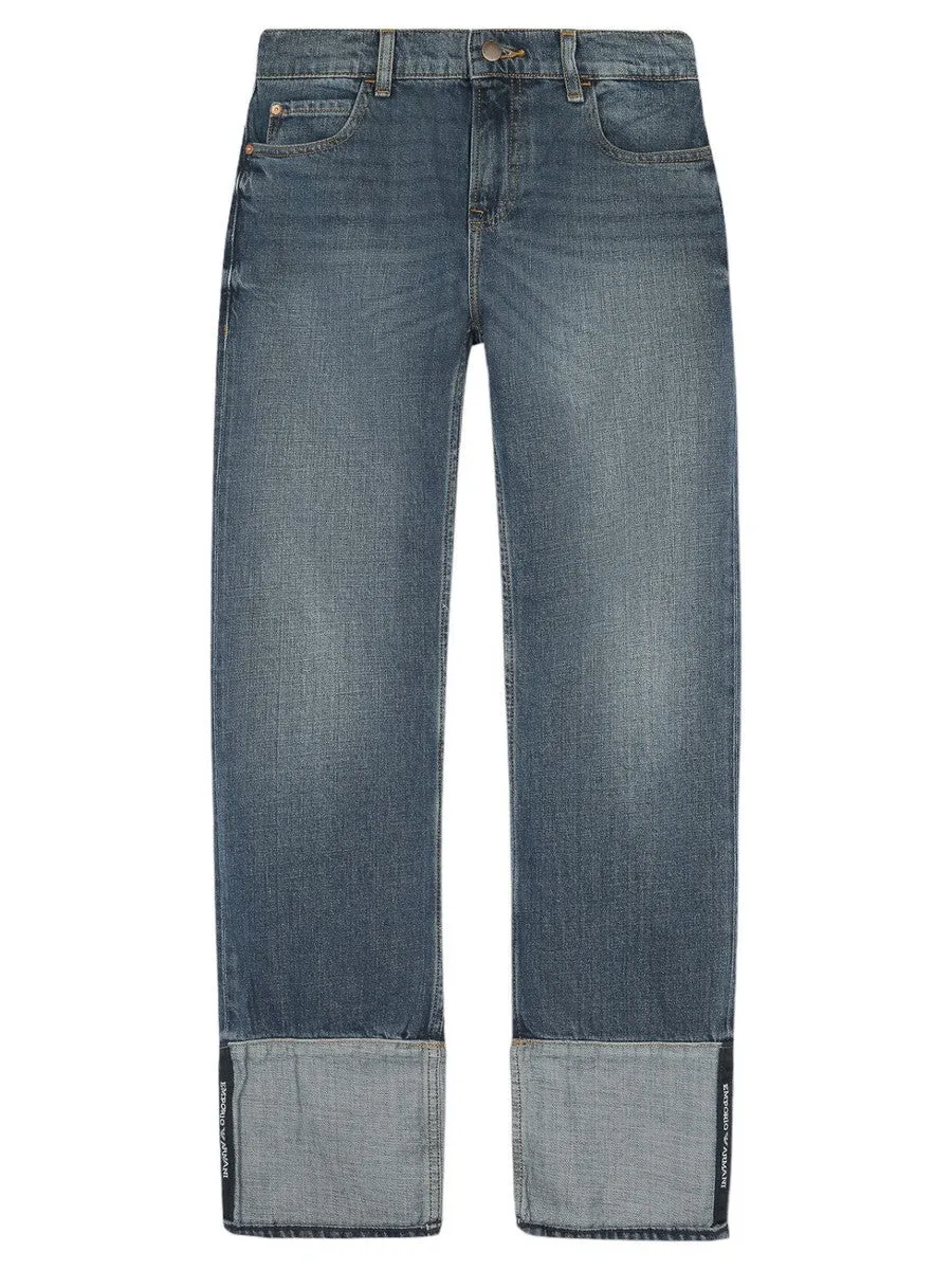 Jeans 5 Tasche Con risvolto