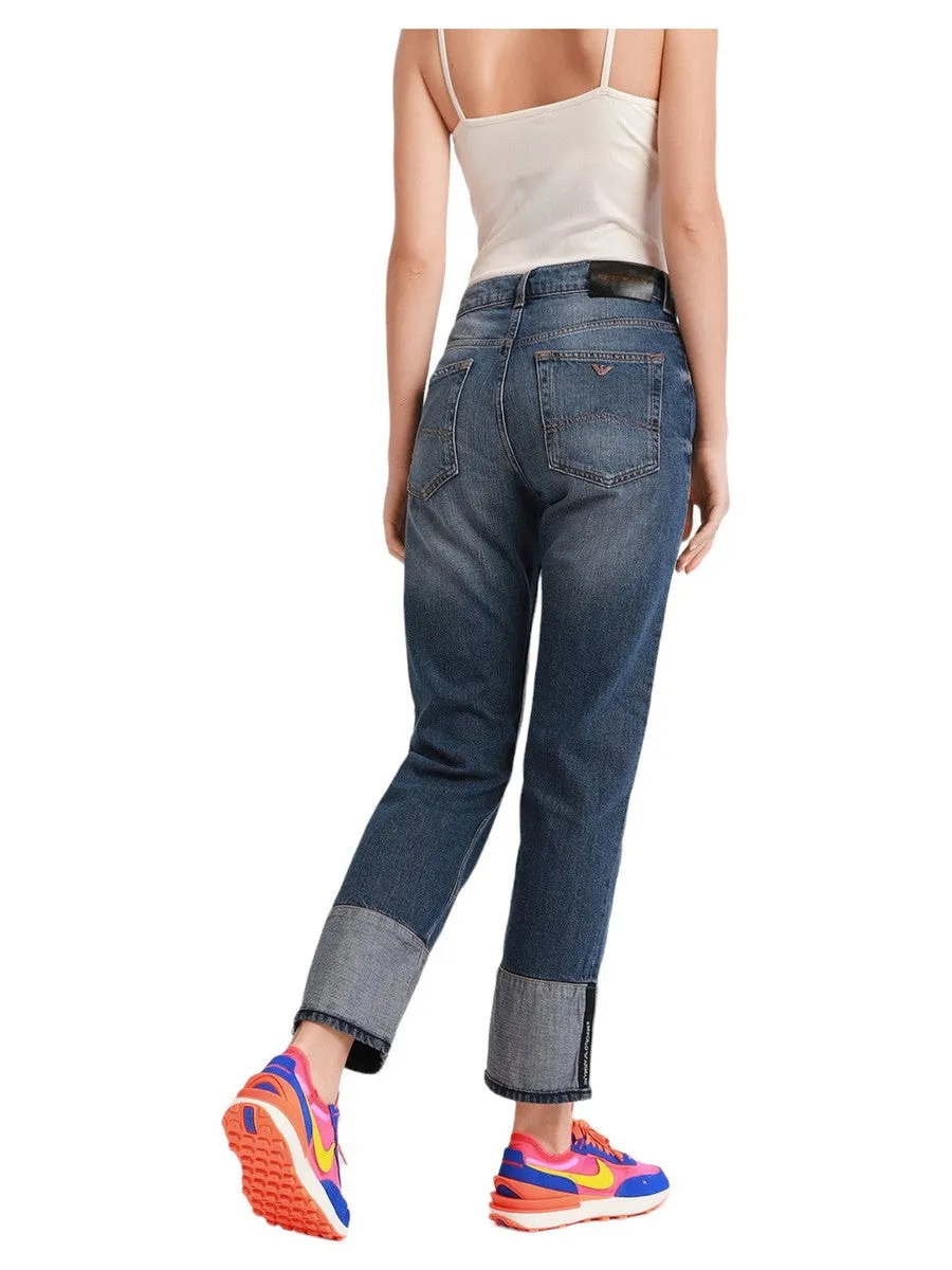 Jeans 5 Tasche Con risvolto