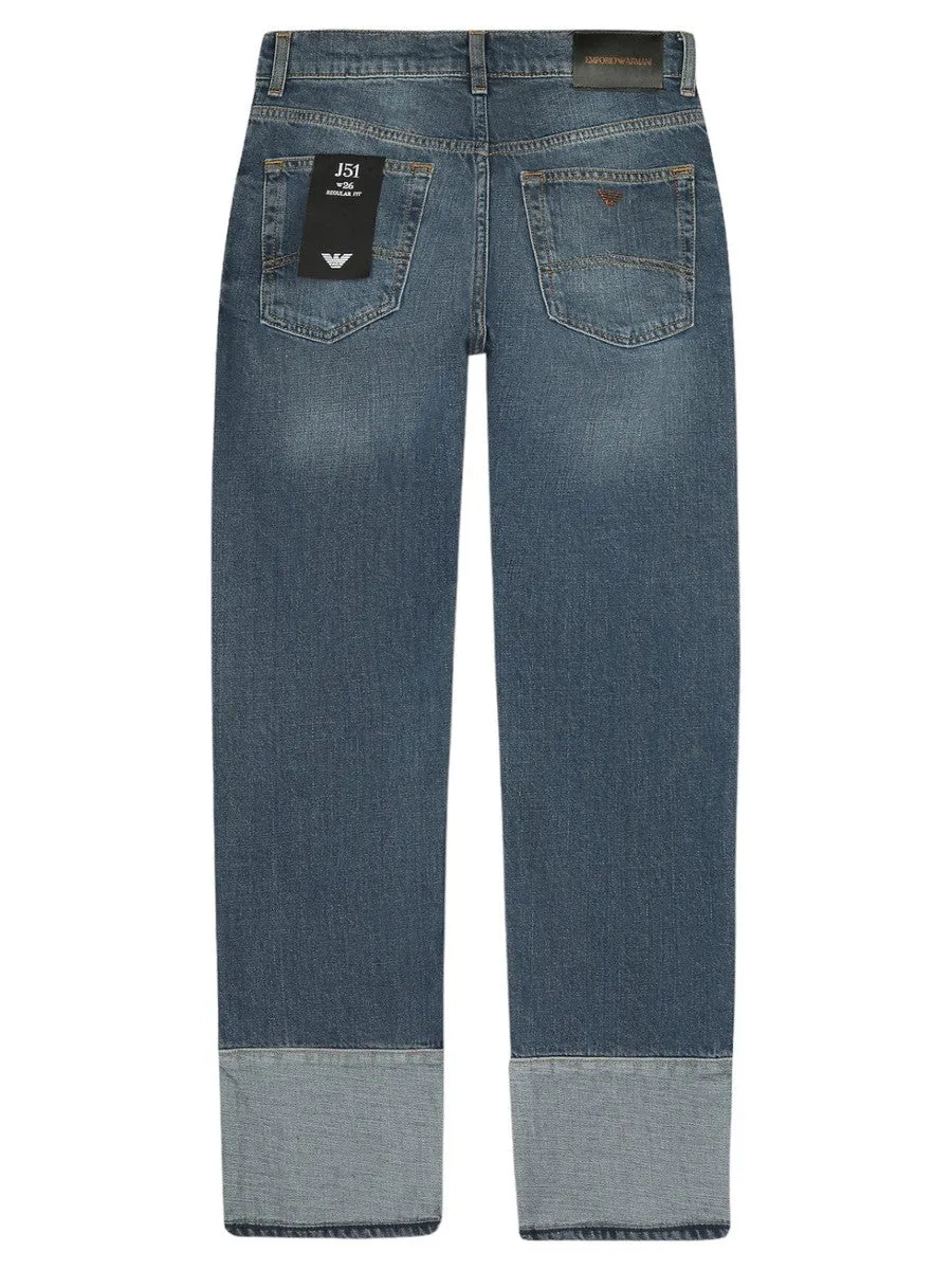 Jeans 5 Tasche Con risvolto