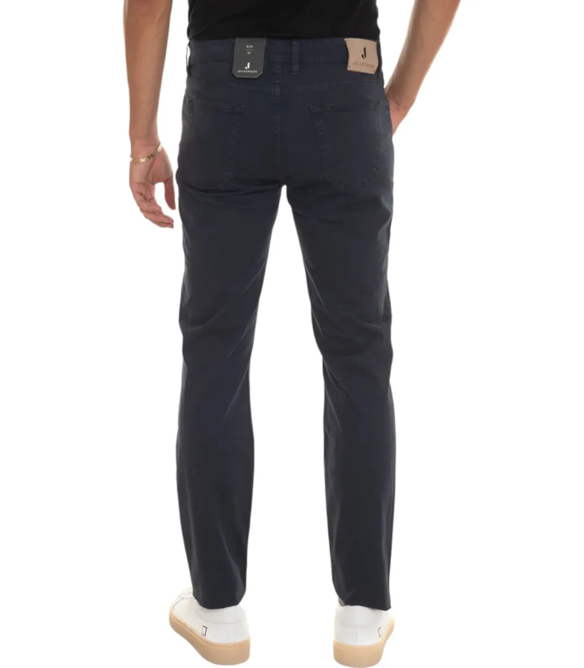 Jeckerson Uomo Pantaloni 5 Tasche Slim Fit Con Toppa John