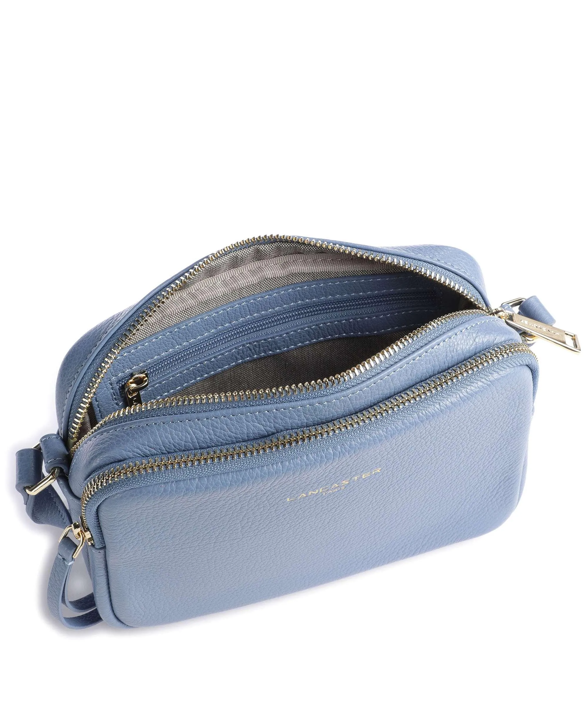  Lancaster Dune Borsa a tracolla pelle di vacchetta grana blu  