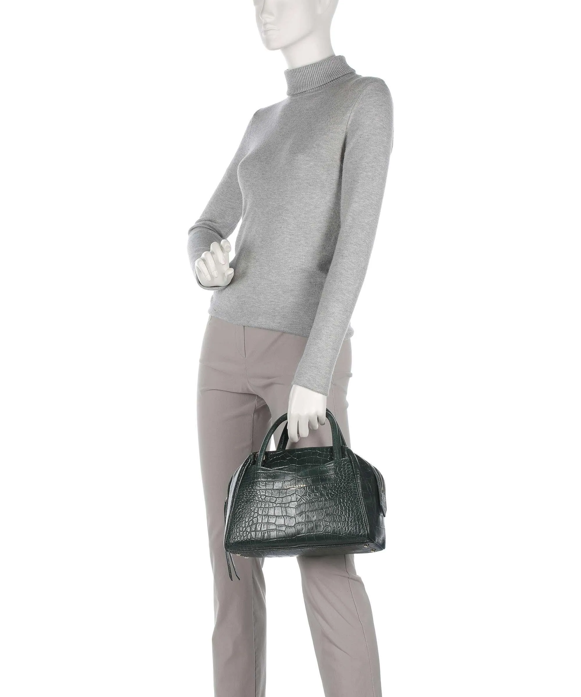  Lancaster Exotic Croco CN Borsa a mano pelle di vacchetta goffrata verde scuro  