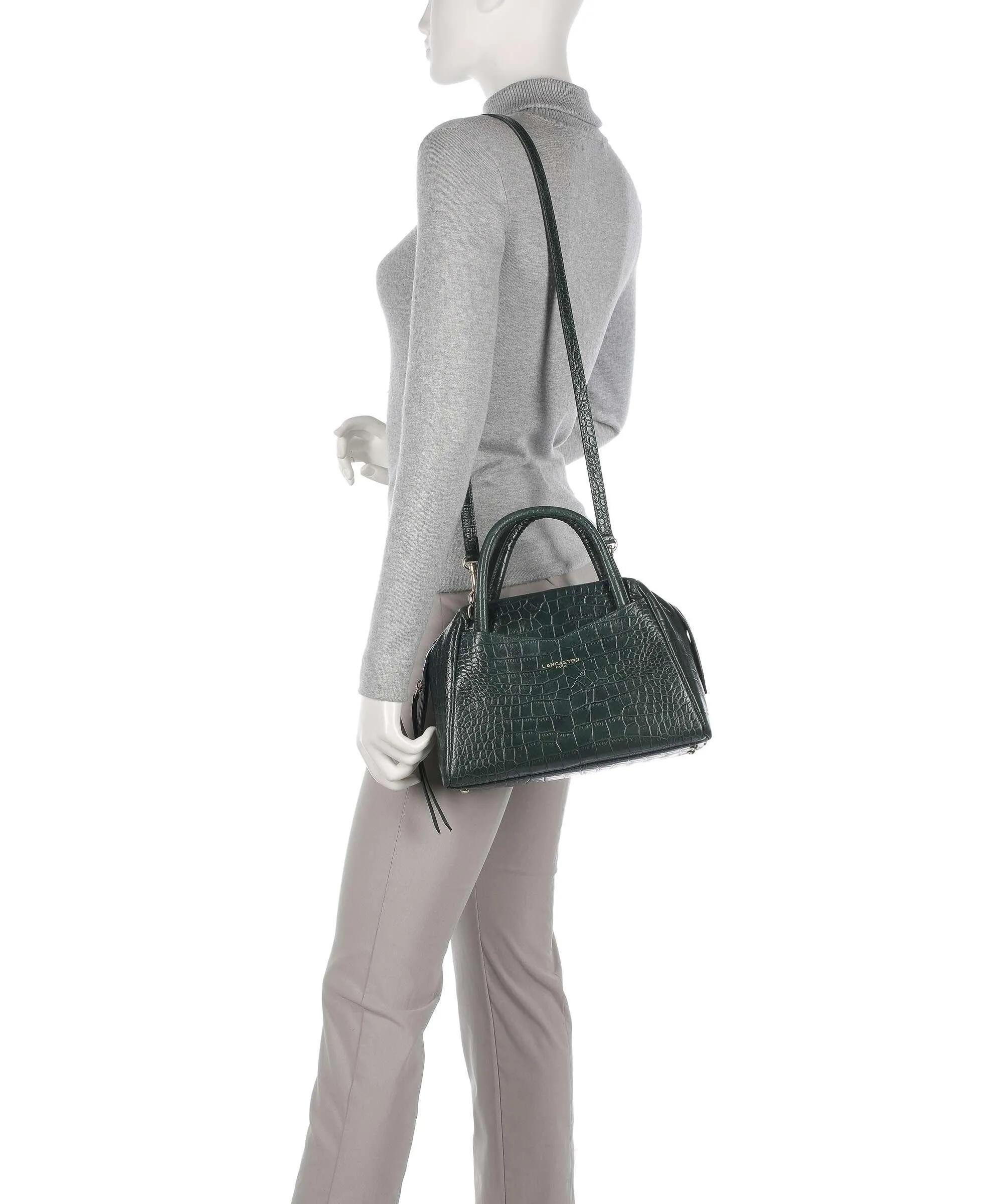  Lancaster Exotic Croco CN Borsa a mano pelle di vacchetta goffrata verde scuro  