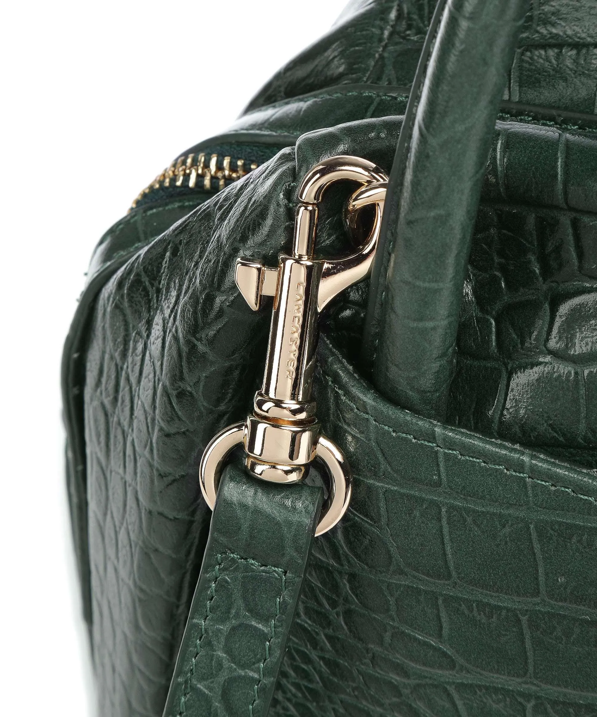  Lancaster Exotic Croco CN Borsa a mano pelle di vacchetta goffrata verde scuro  