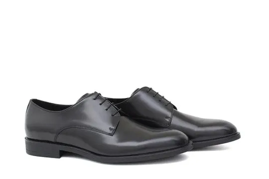 Leather lace-up with rubber sole / Black