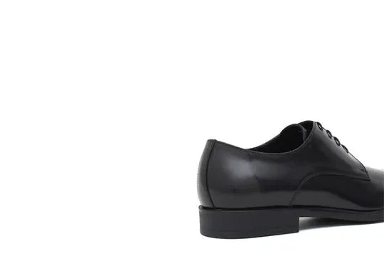 Leather lace-up with rubber sole / Black