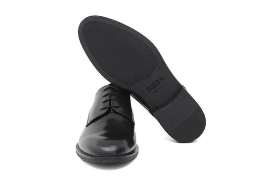 Leather lace-up with rubber sole / Black