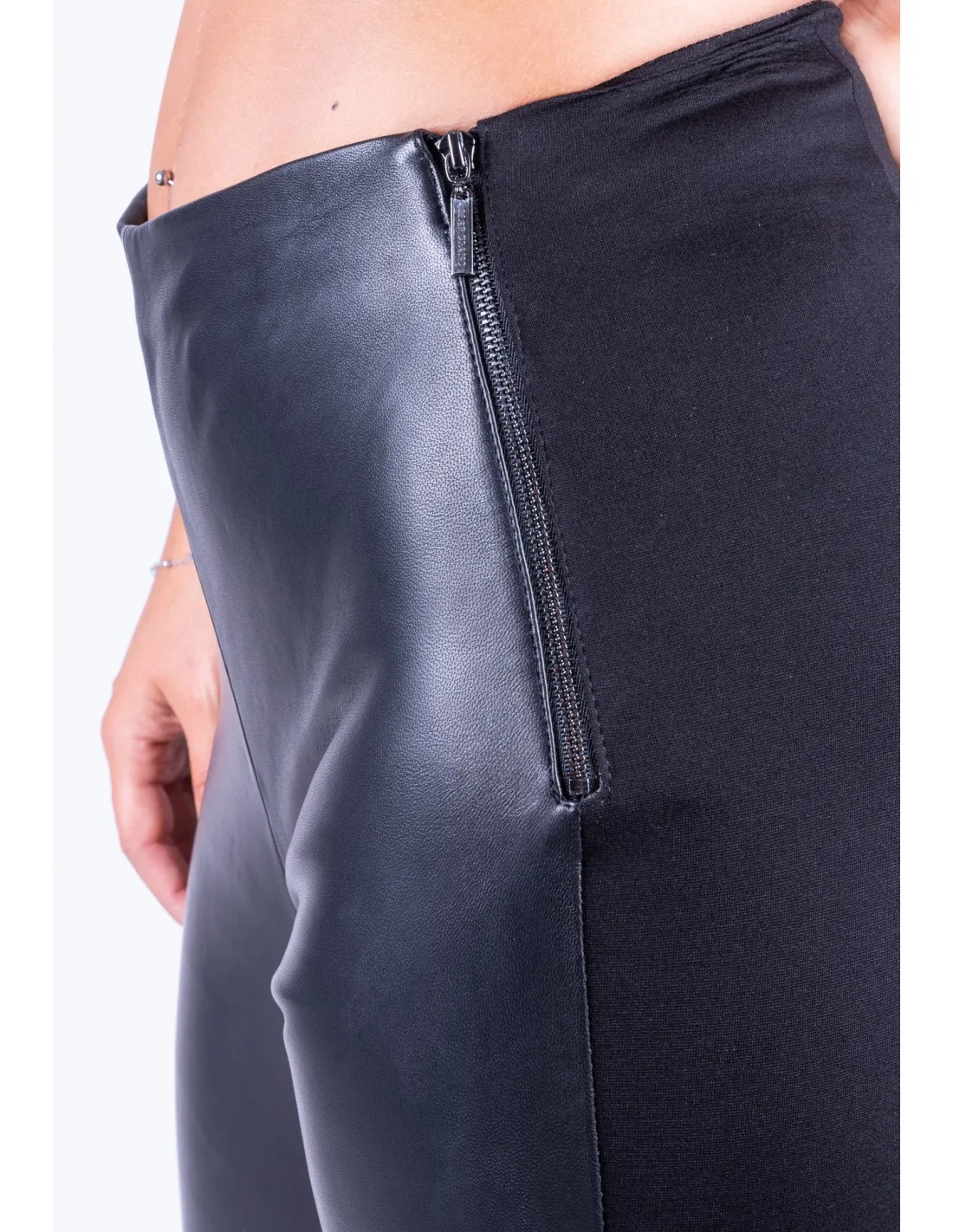 Legging pelle nero donna Gh Waist Coy Guess