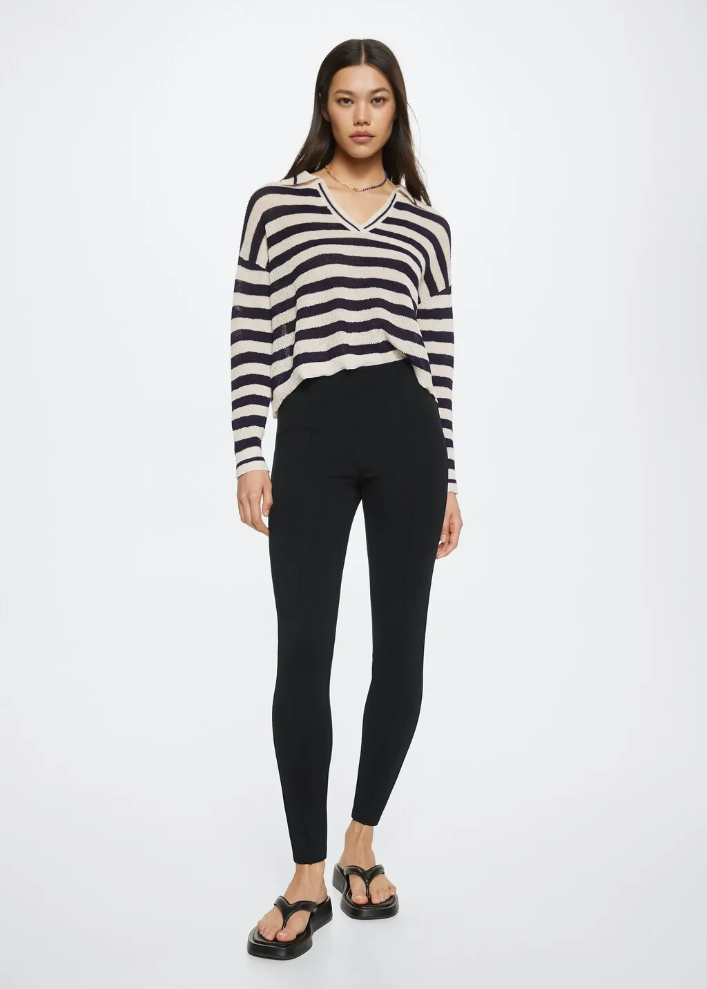 Leggings cuciture decorative