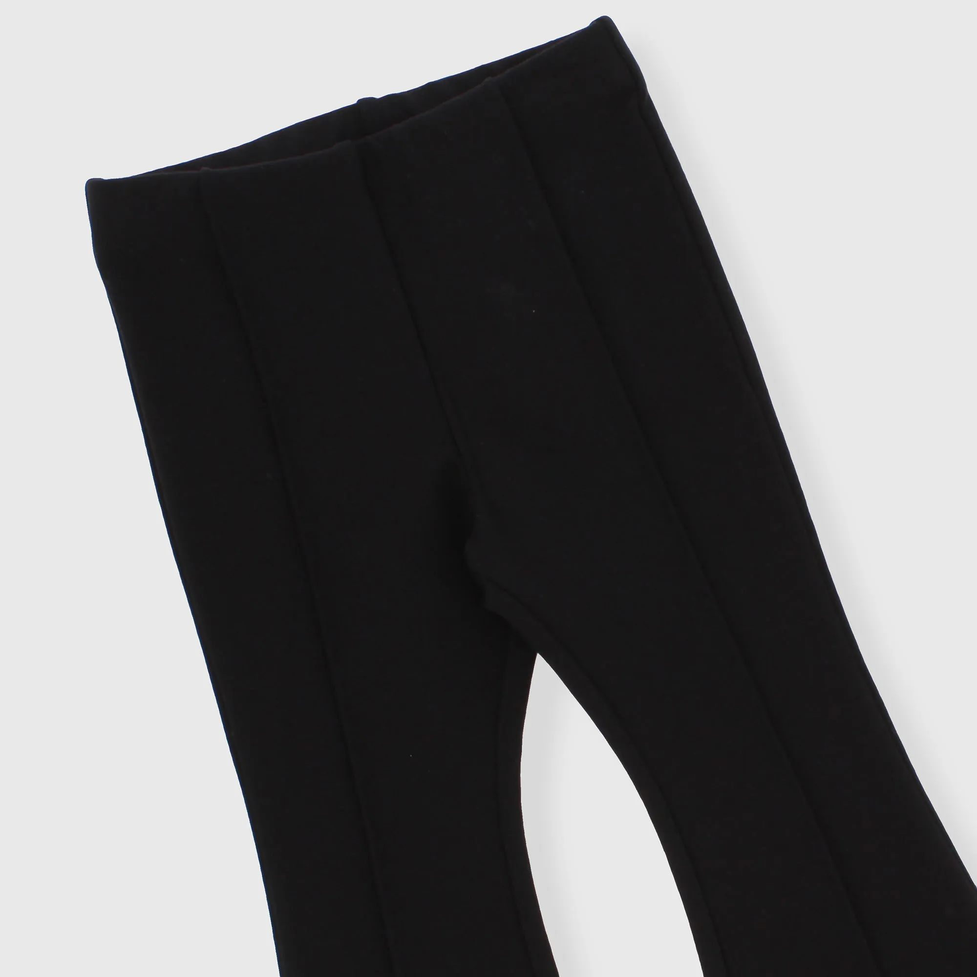 Leggings in punto milano da bambina, NERO            