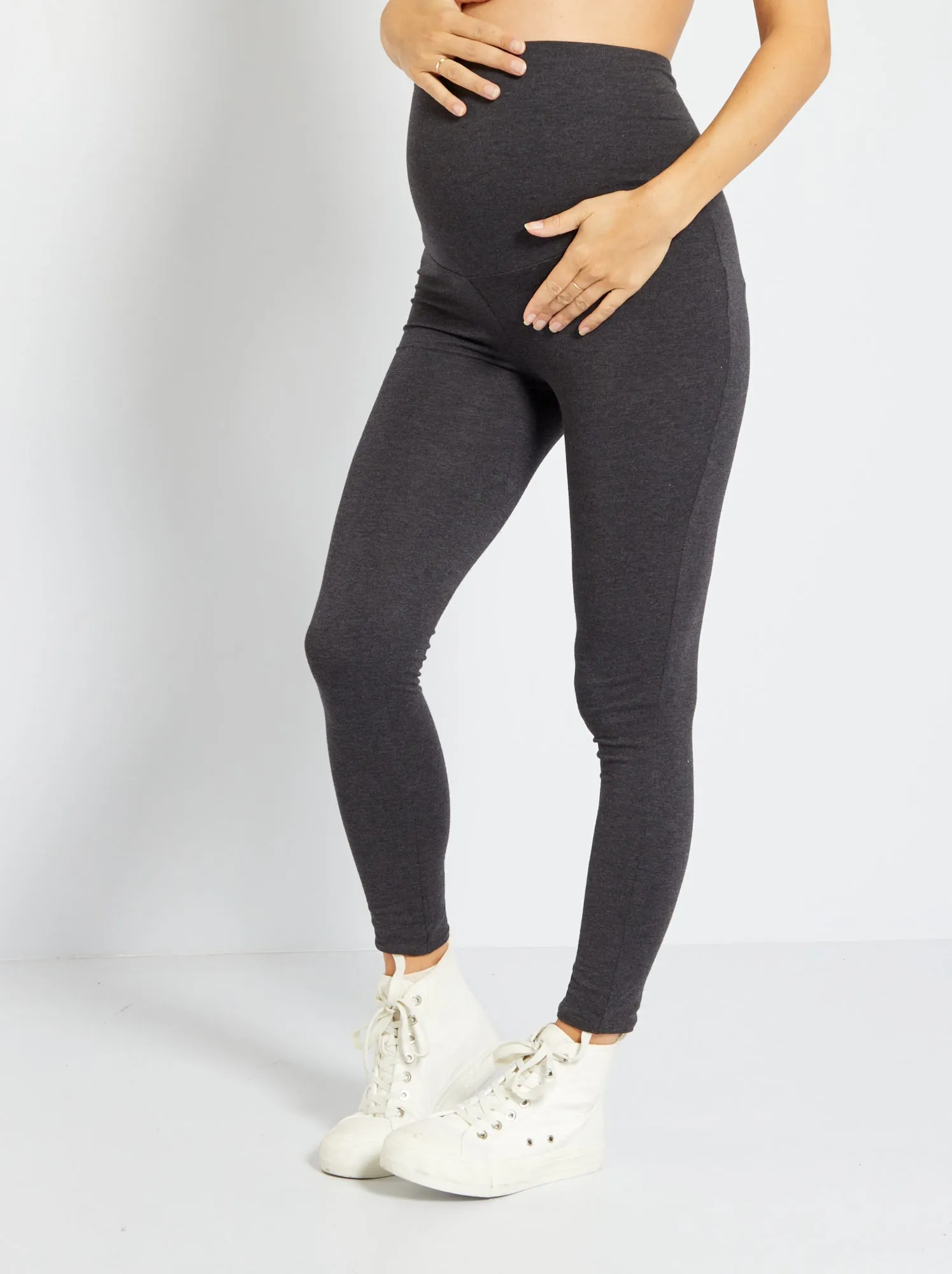 Leggings premaman maglia elasticizzata - GRIGIO