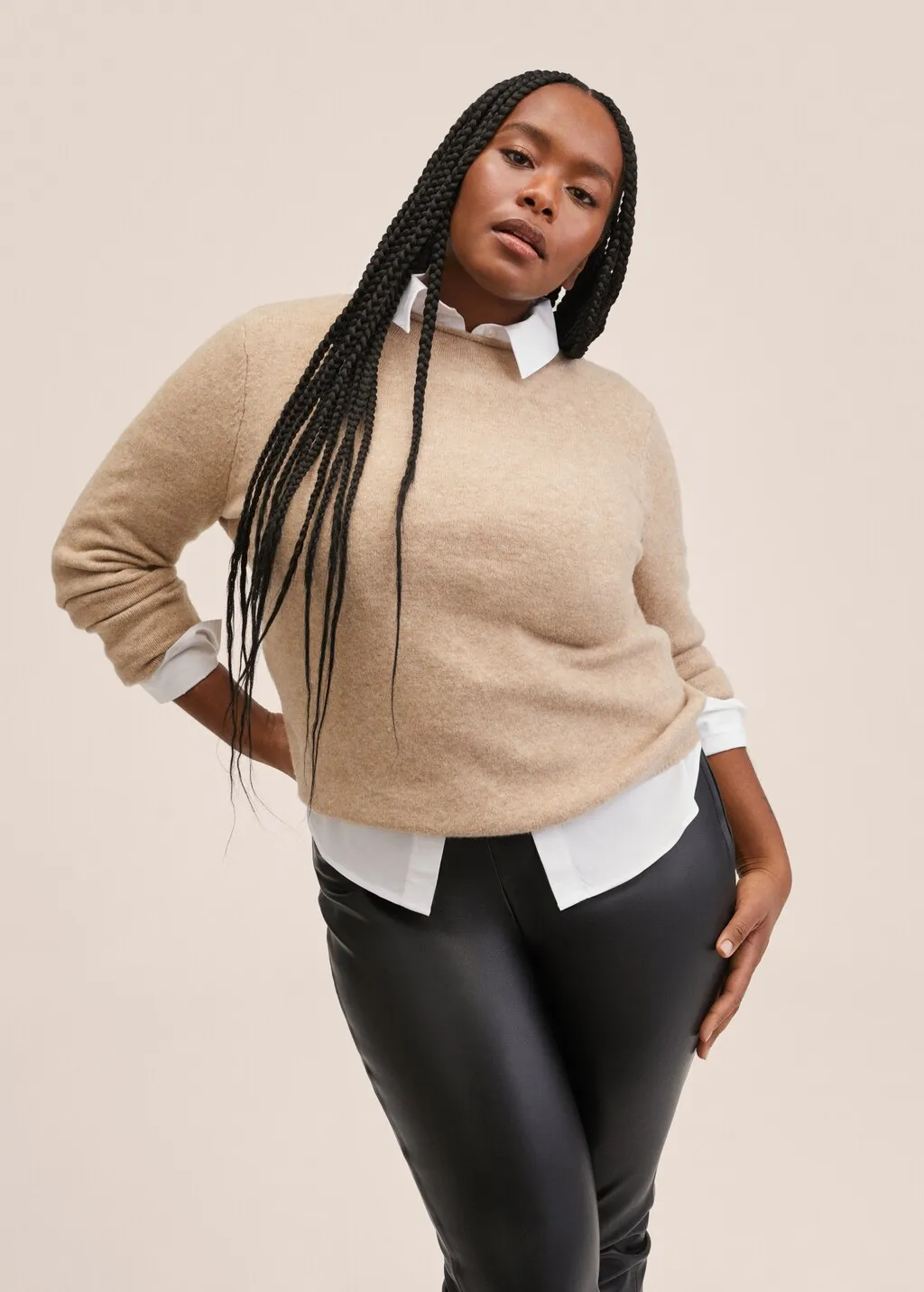 Leggings similpelle spacchi