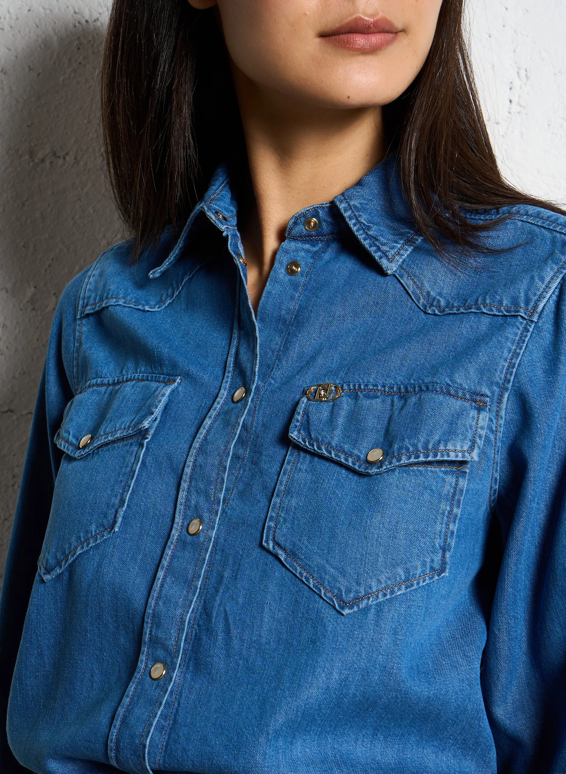  LIU JO   Camicia dritta in misto cotone | Blu