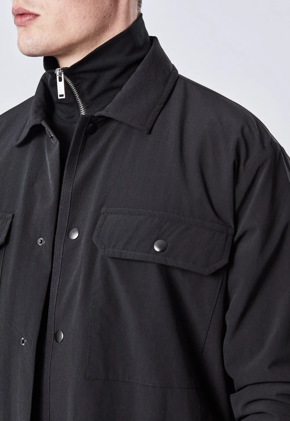 M SJ 611 Regular Fit Overshirt Jacket Black