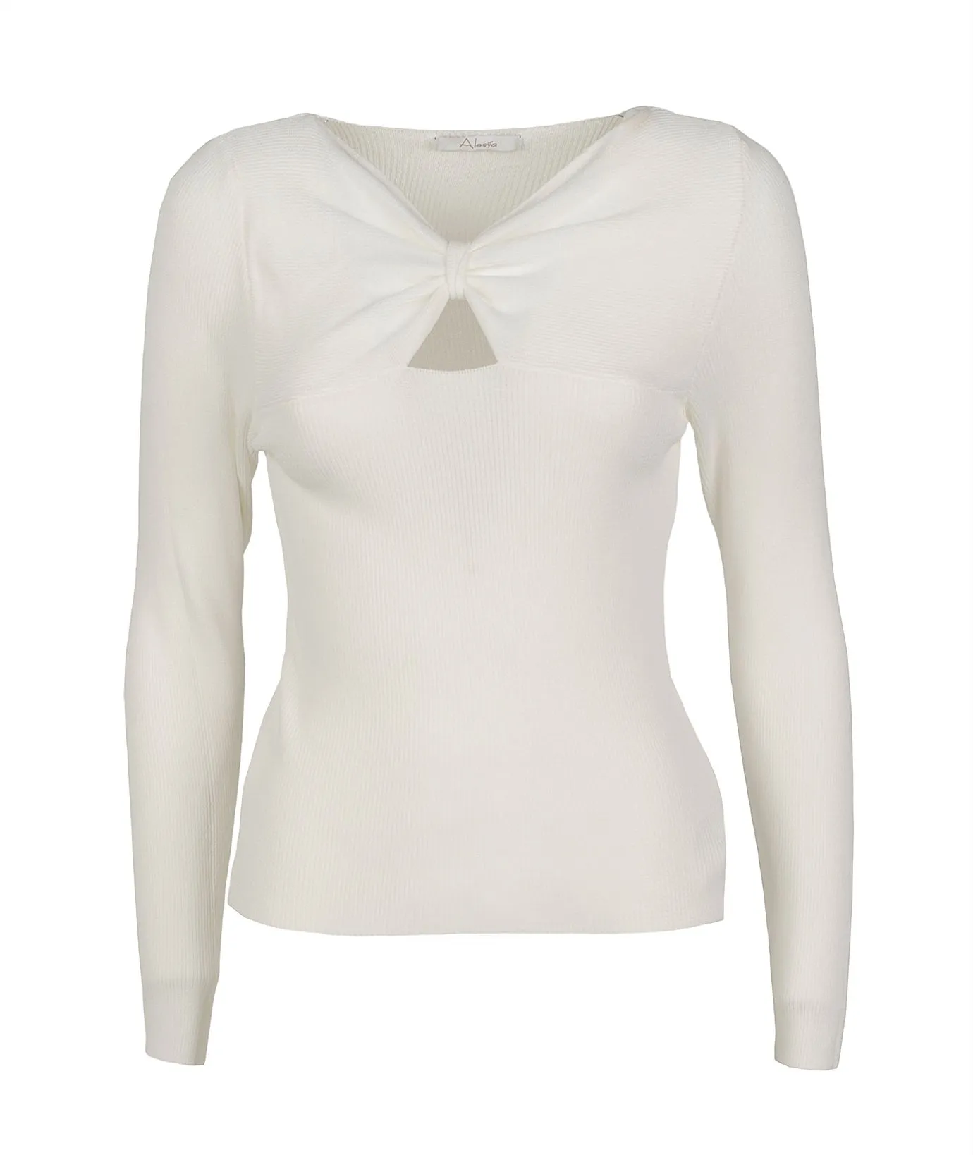 Maglia bianca manica lunga con nodo