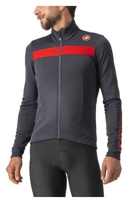 Maglia Castelli Puro 3 Fz Grigio Scuro / Rosso Reflex