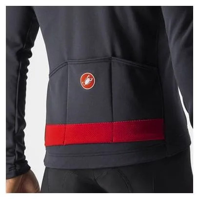 Maglia Castelli Puro 3 Fz Grigio Scuro / Rosso Reflex