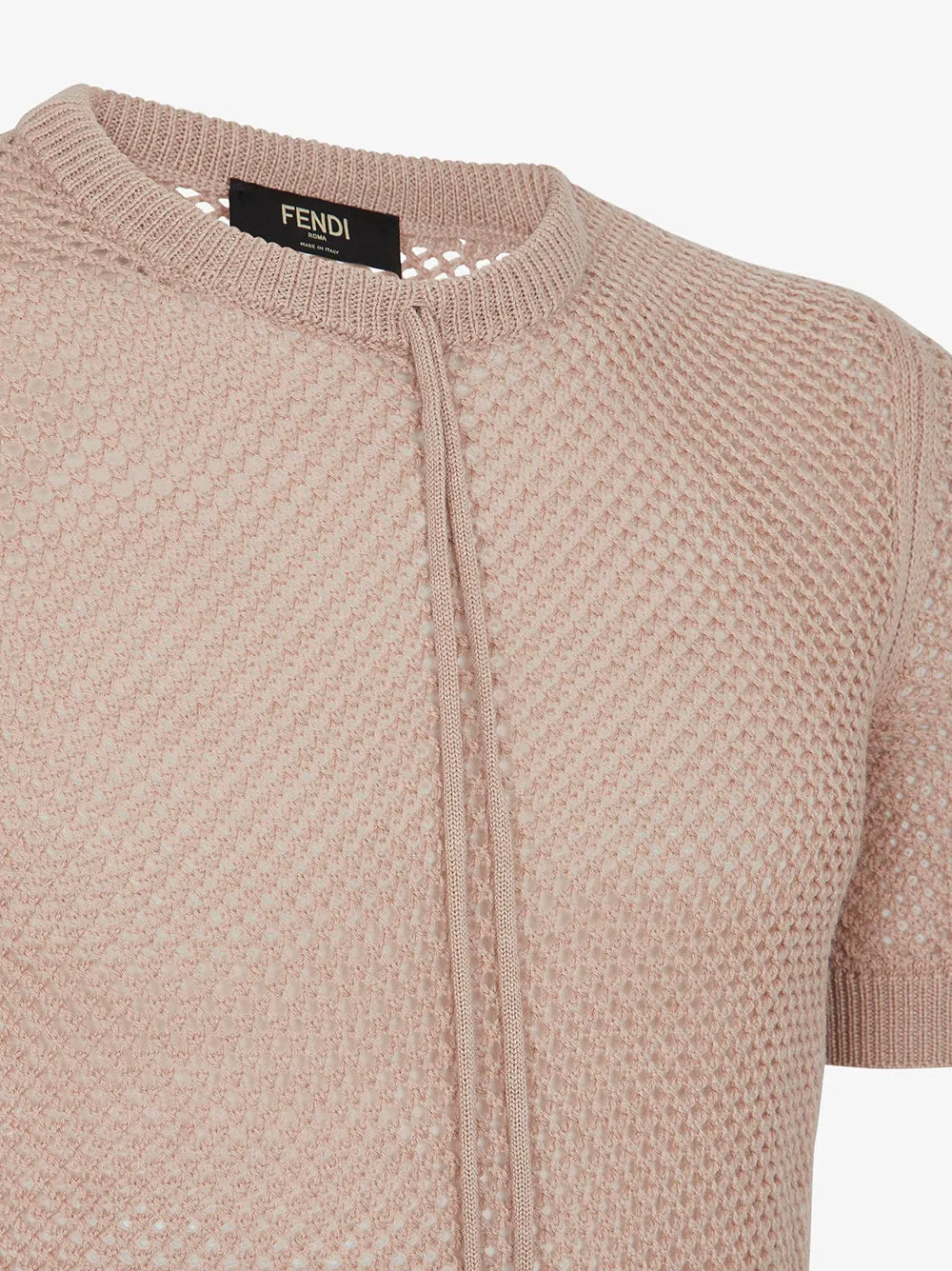 Maglia in rete di lana beige