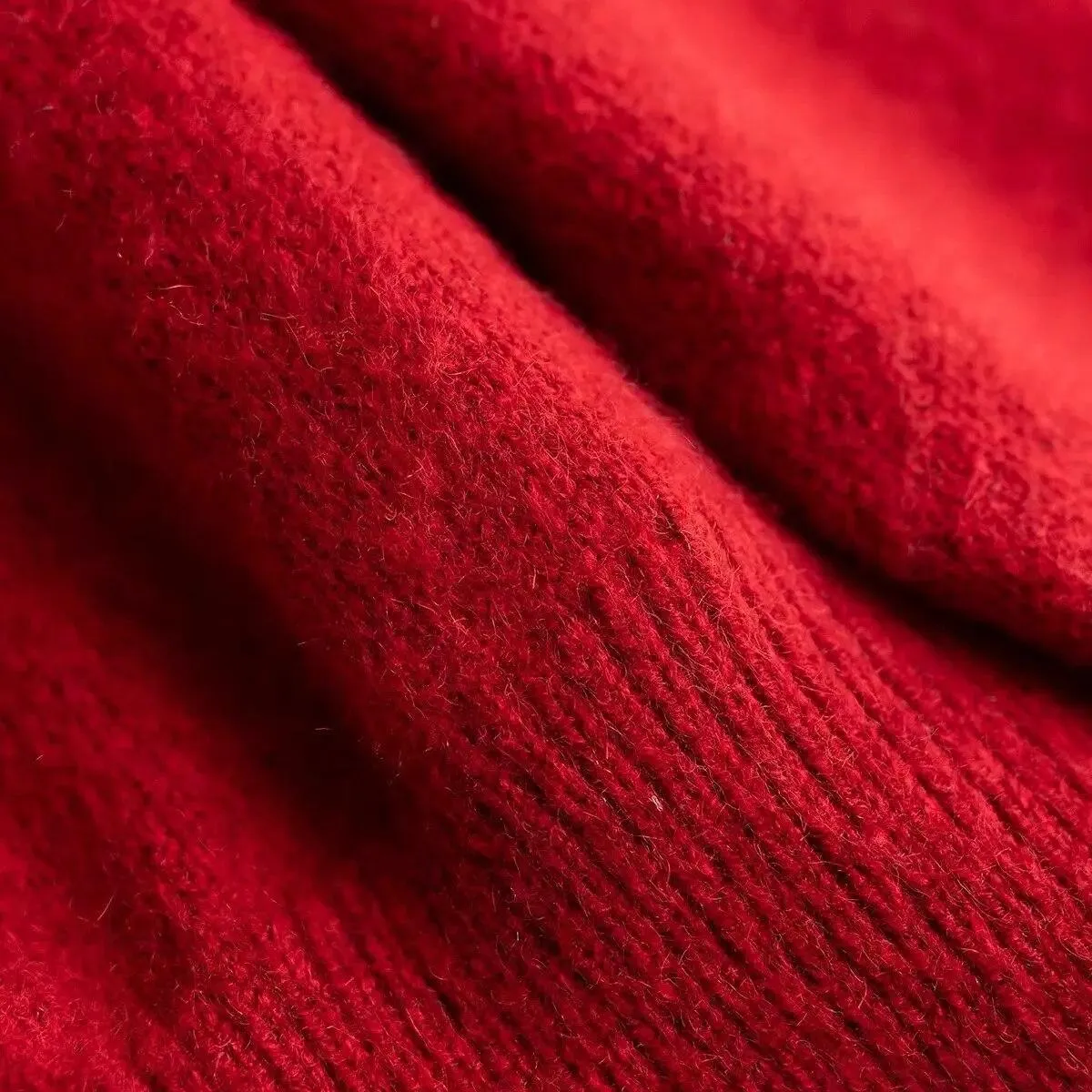 Maglione cardigan lavorato a maglia rosso Maglione maglione basic a maniche lunghe autunno nuovo da donna