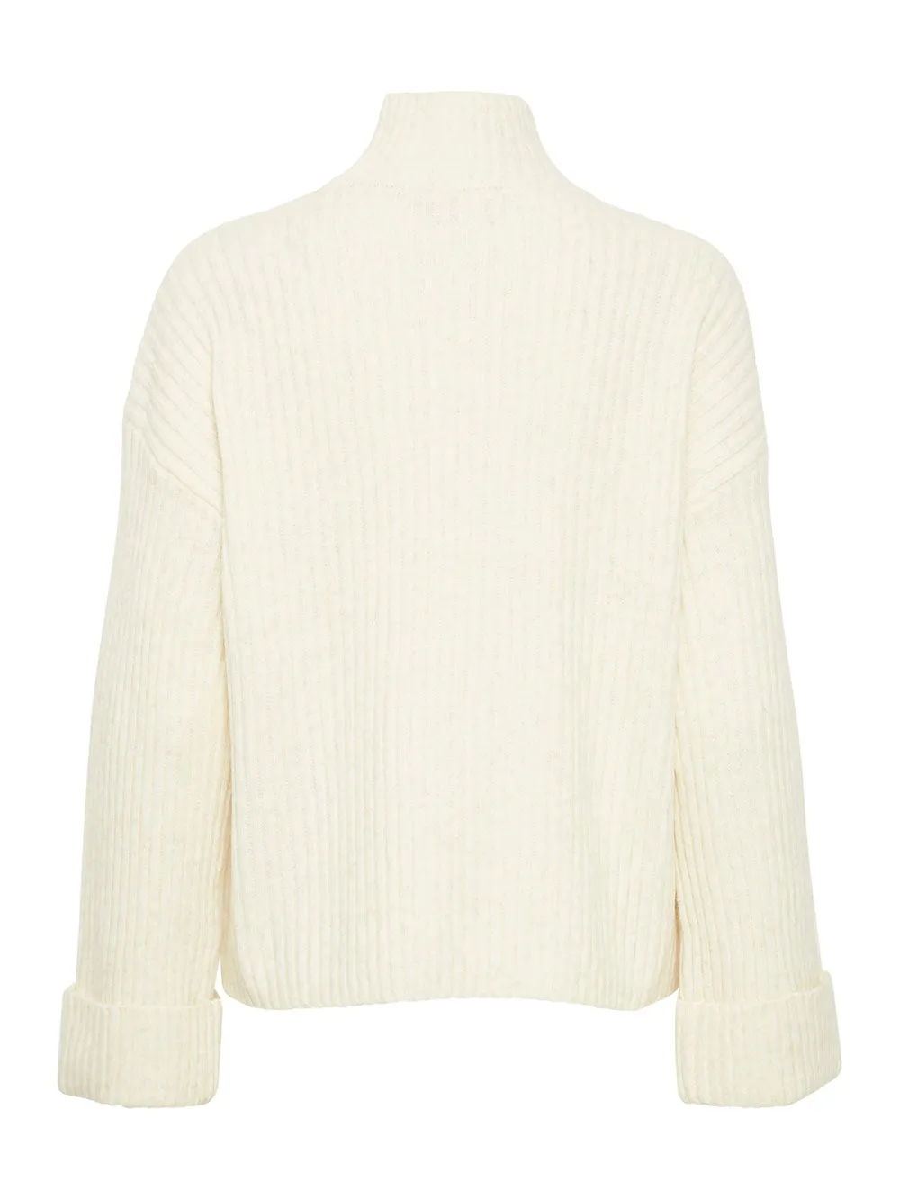 Maglione Donna a costine con collo alto