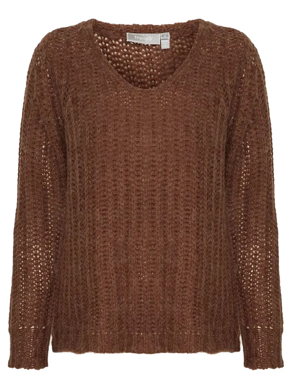 Maglione Donna a V Marrone