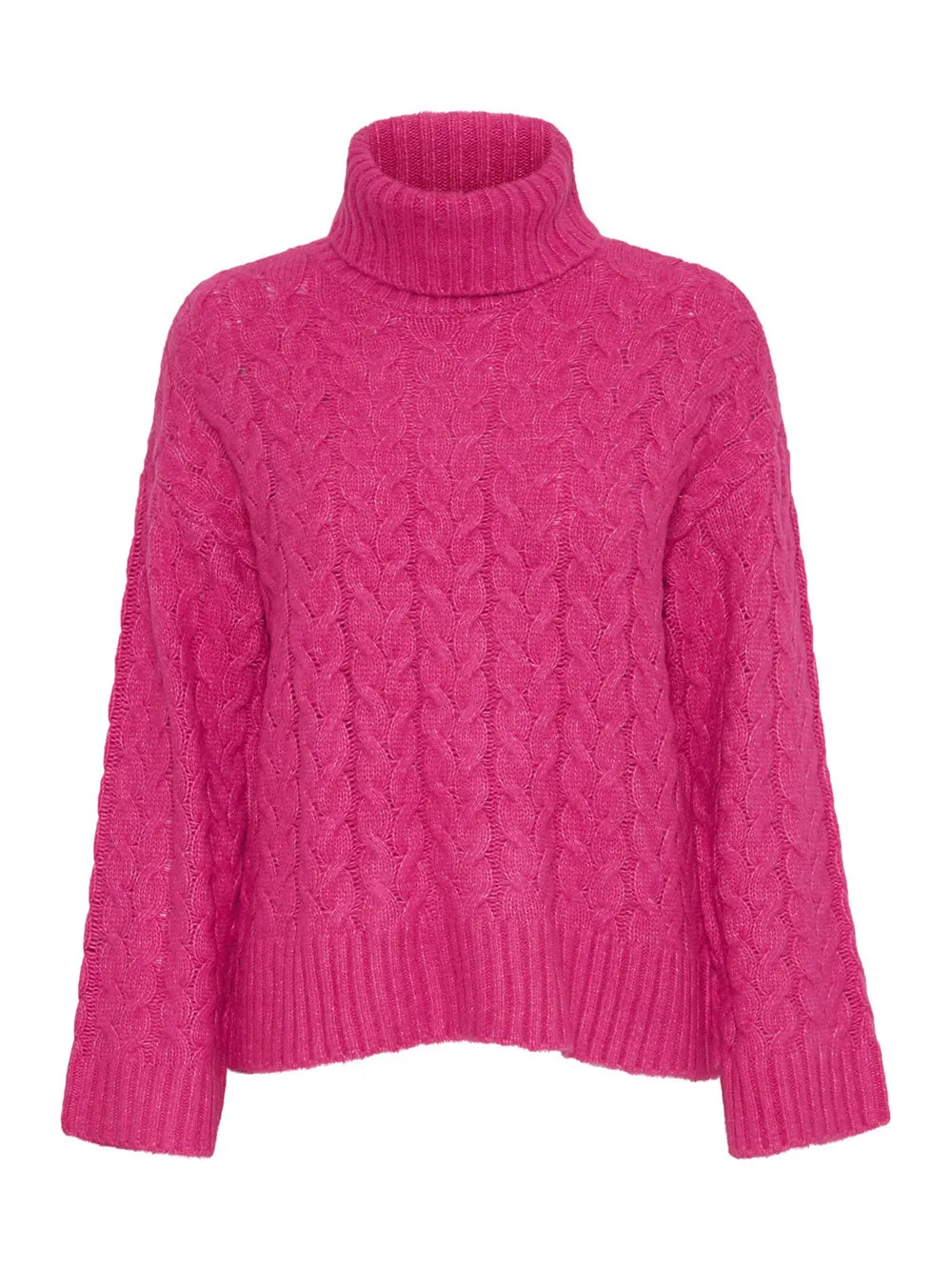 Maglione Donna Fucsia con trecce