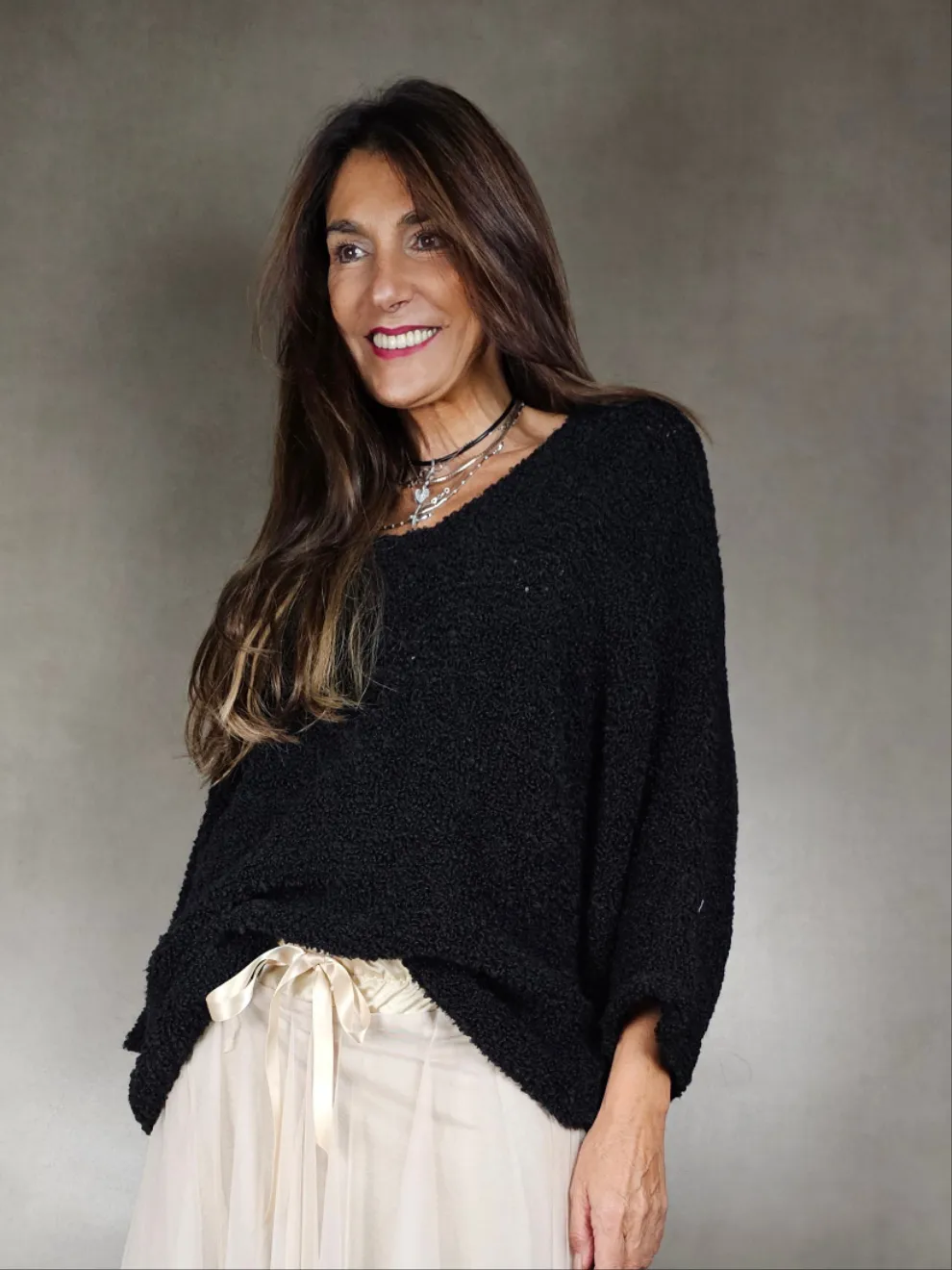 maglione largo manica 78 65ac17pl9vi9wo