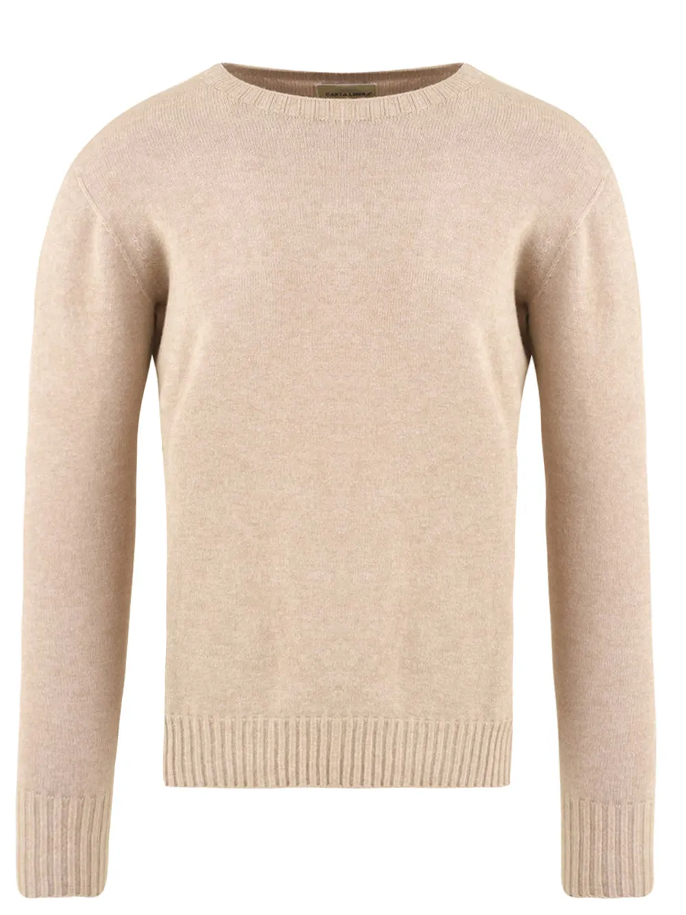 Maglione Uomo Beige con orli a coste