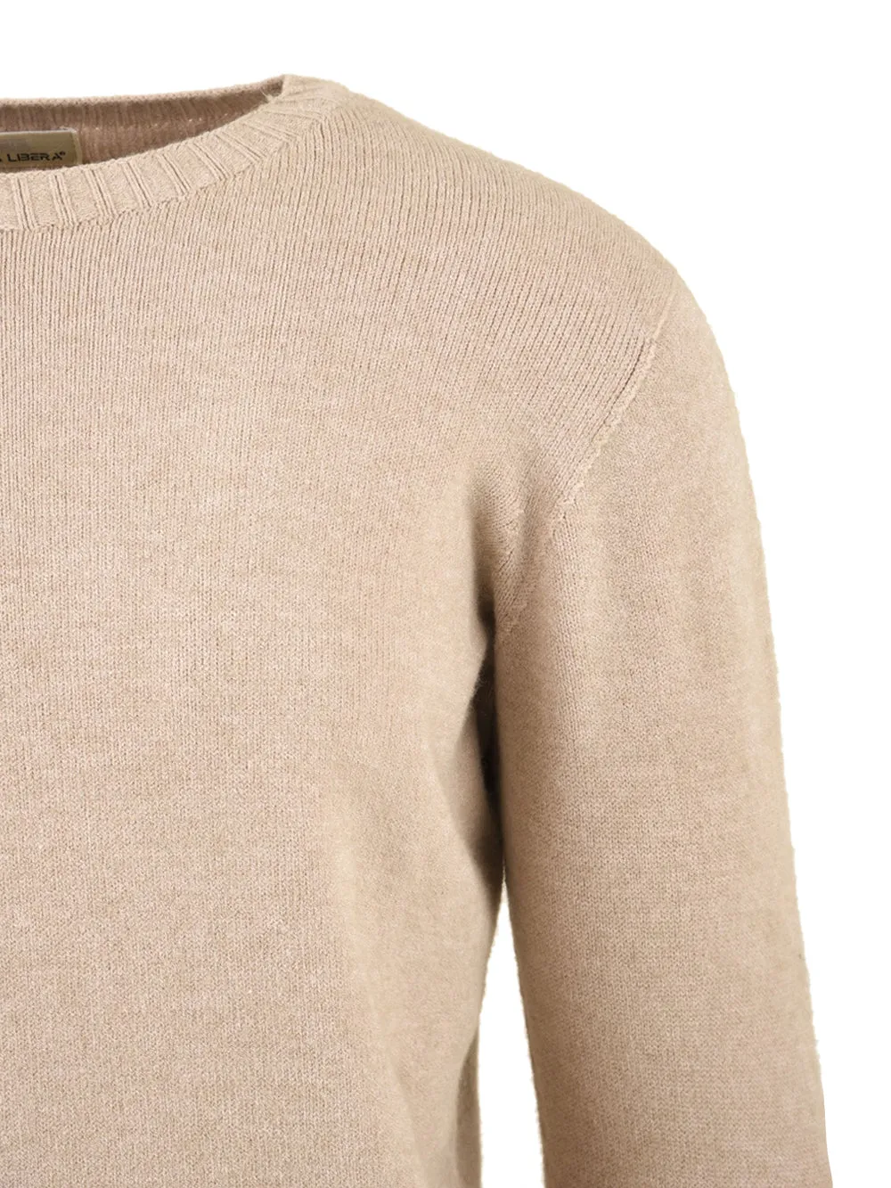Maglione Uomo Beige con orli a coste