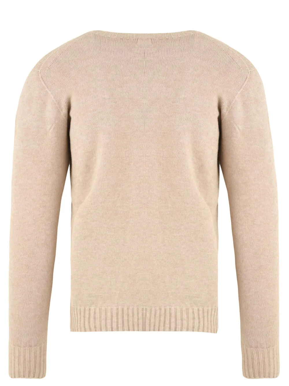 Maglione Uomo Beige con orli a coste