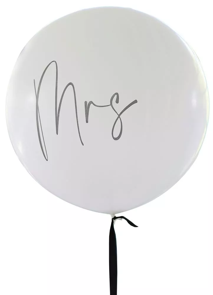 Matrimonio palloncino XL bianco e nero Mrs