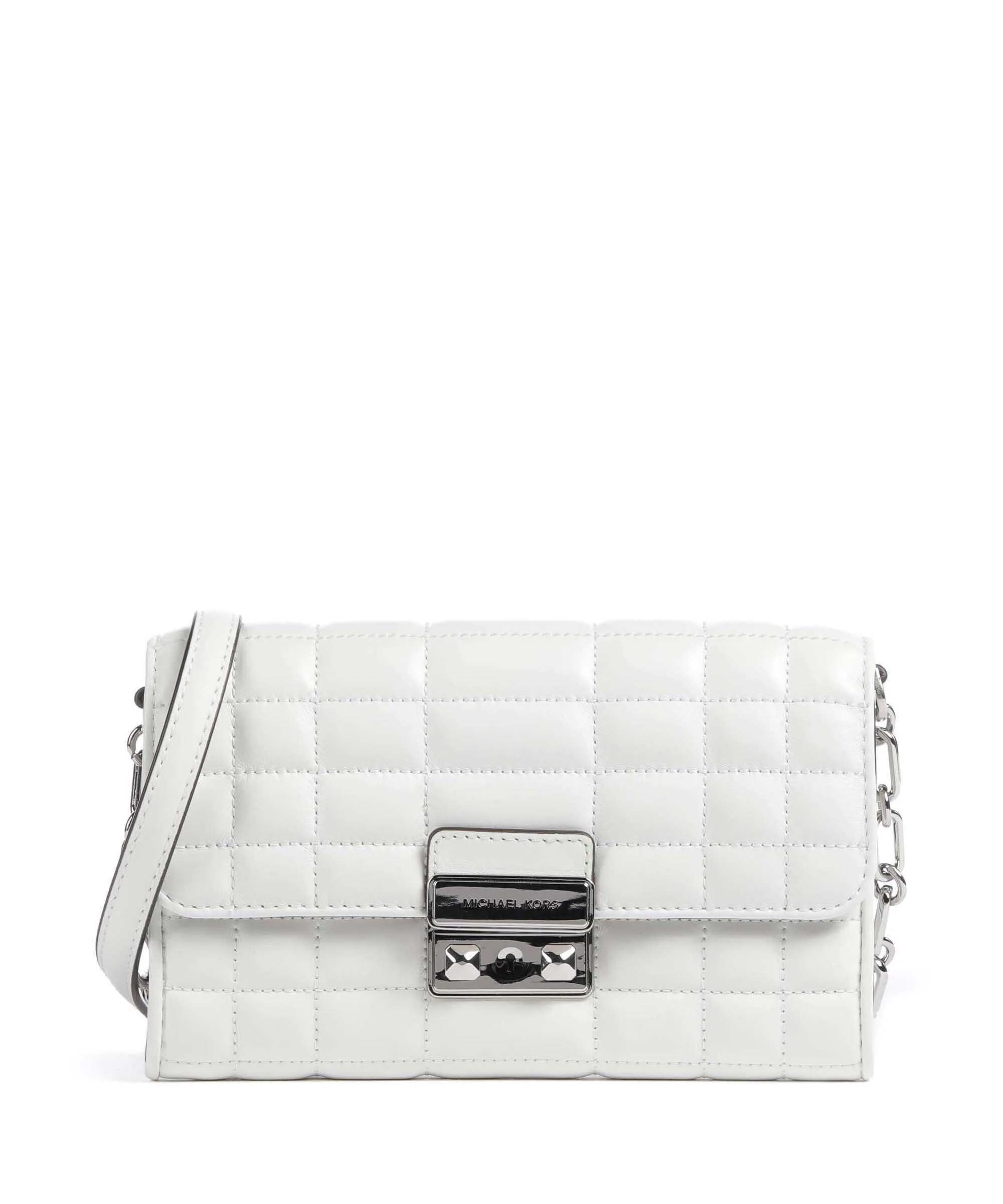  Michael Kors Tribeca Borsa a tracolla cuoio di agnello bianco  