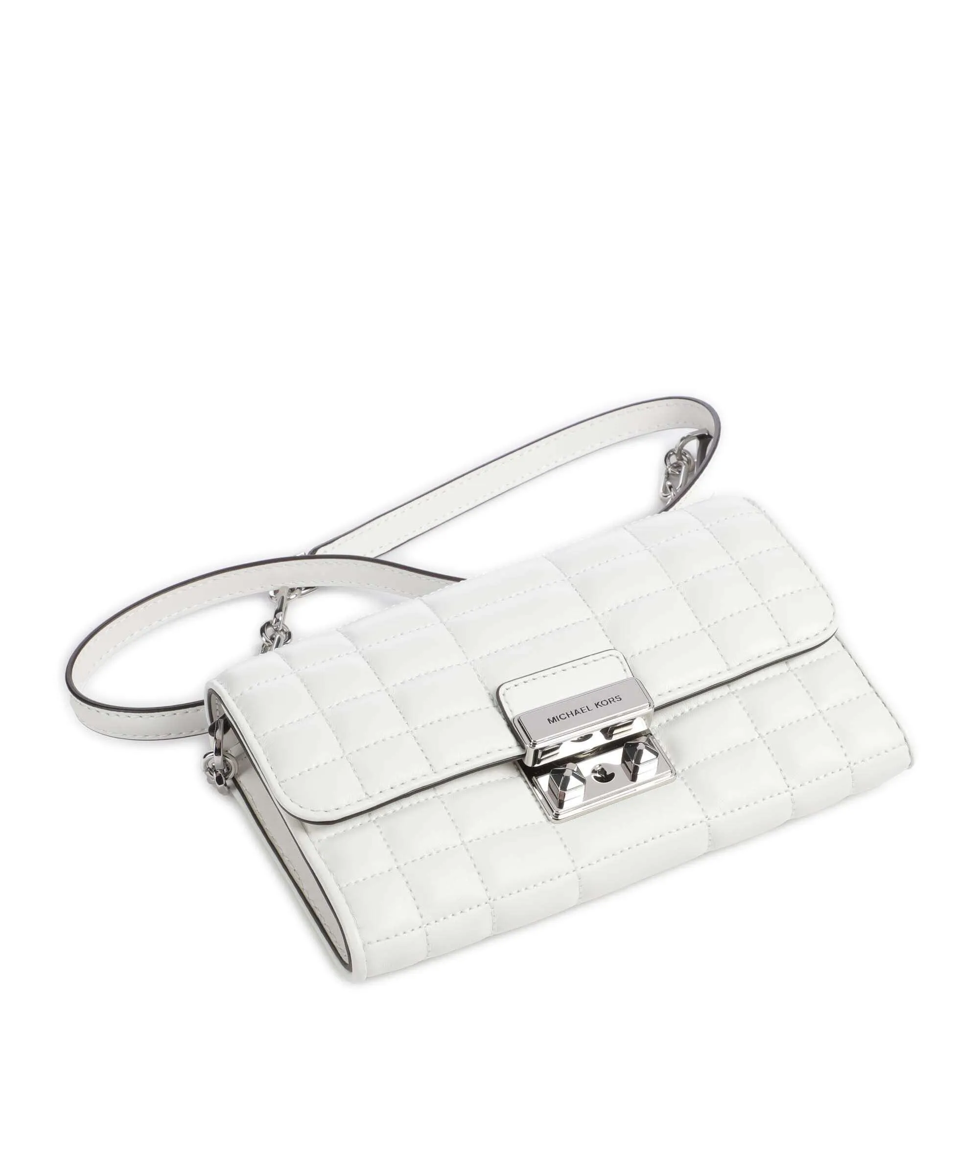  Michael Kors Tribeca Borsa a tracolla cuoio di agnello bianco  