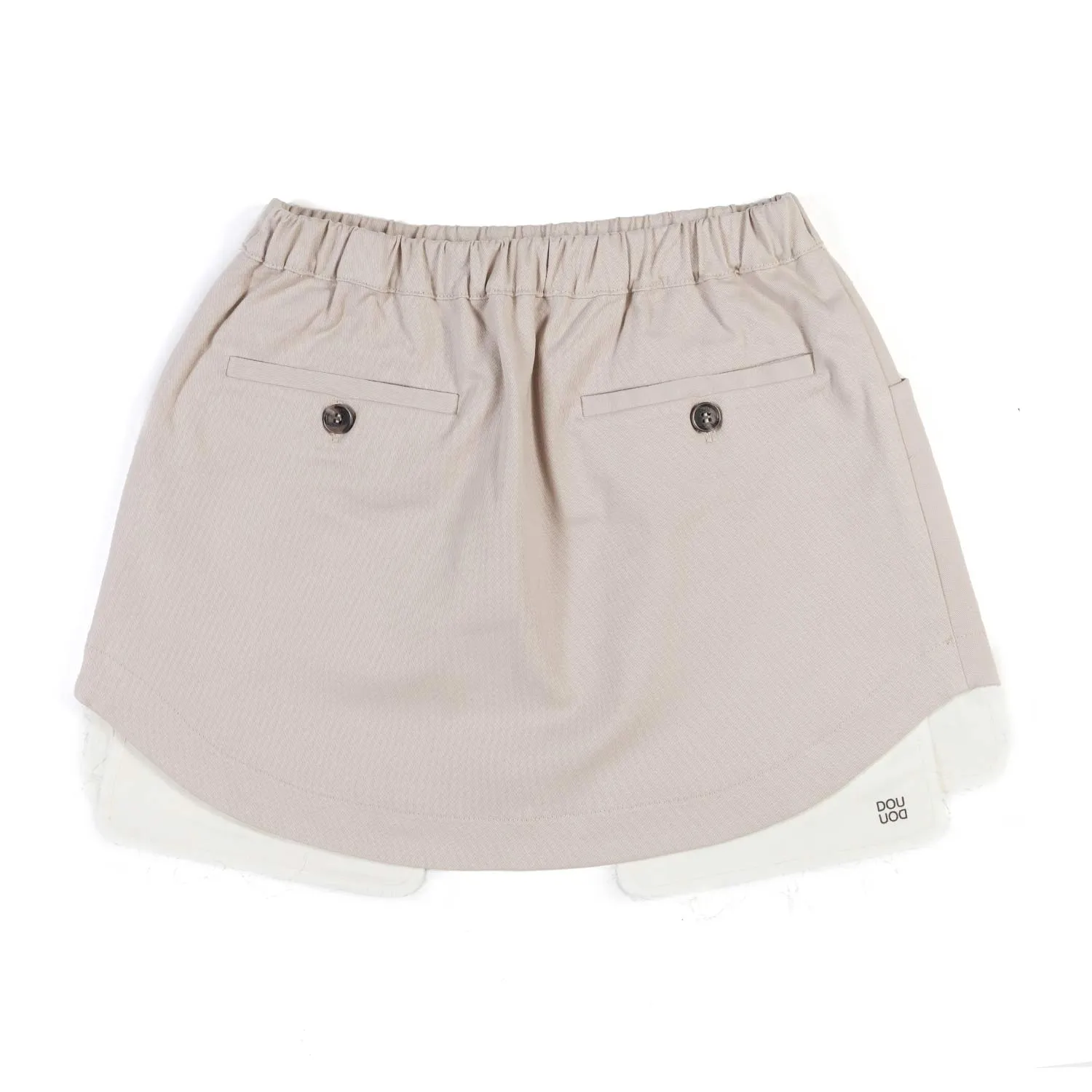 Minigonna Beige E Bianca Bambina E Teen