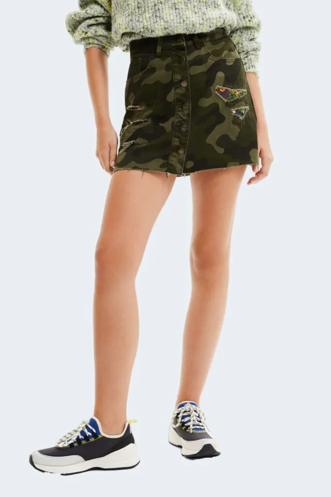 Minigonna Desigual fal duna Mimetico