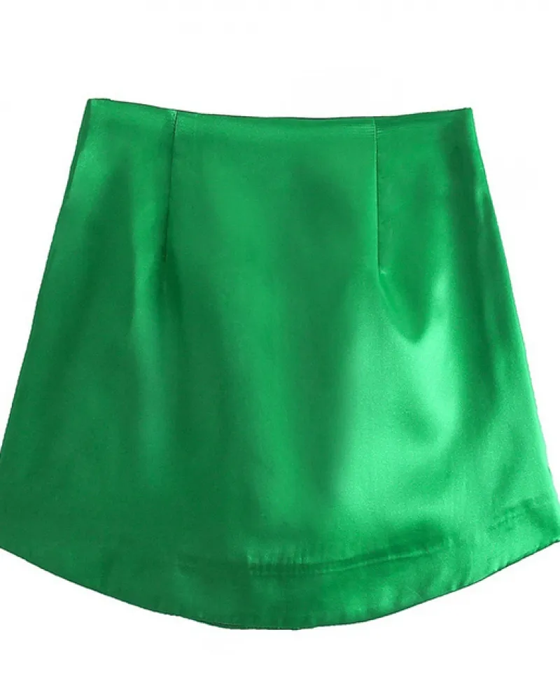 Minigonna donna High Street tinta unita con cerniera laterale Faldas Mujer Lad