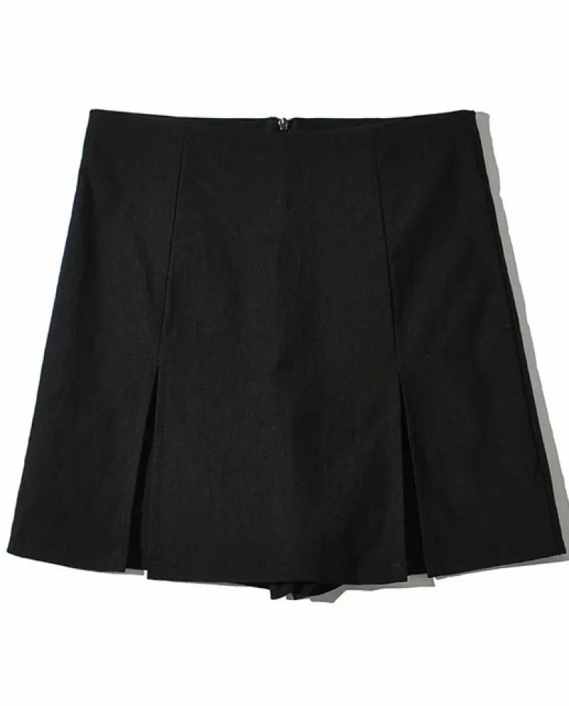 Minigonna estiva High Street Split con fodera corta A Line Package Fianchi Mini Short Skater Party Femme Black Whiteski