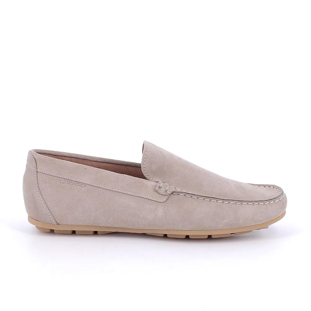 Mocassini in pelle da uomo beige scuro