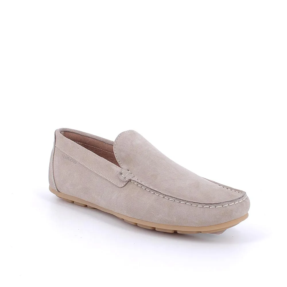 Mocassini in pelle da uomo beige scuro