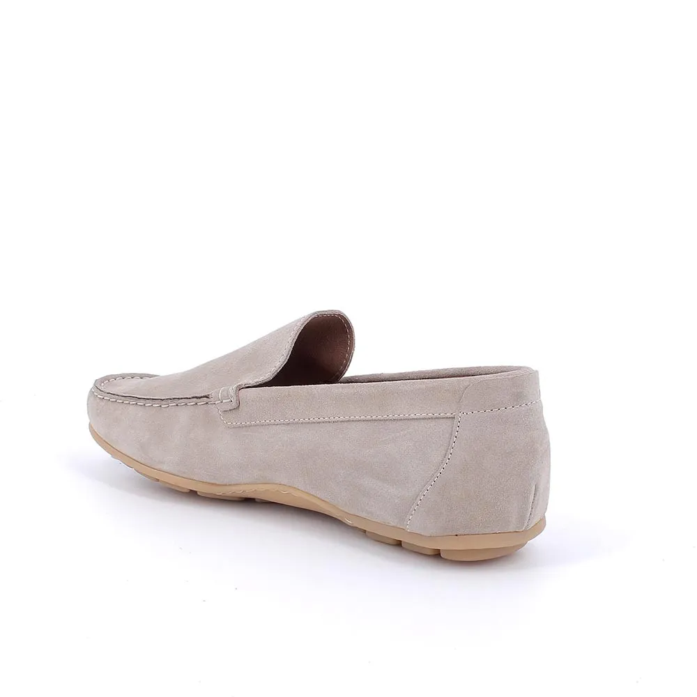 Mocassini in pelle da uomo beige scuro