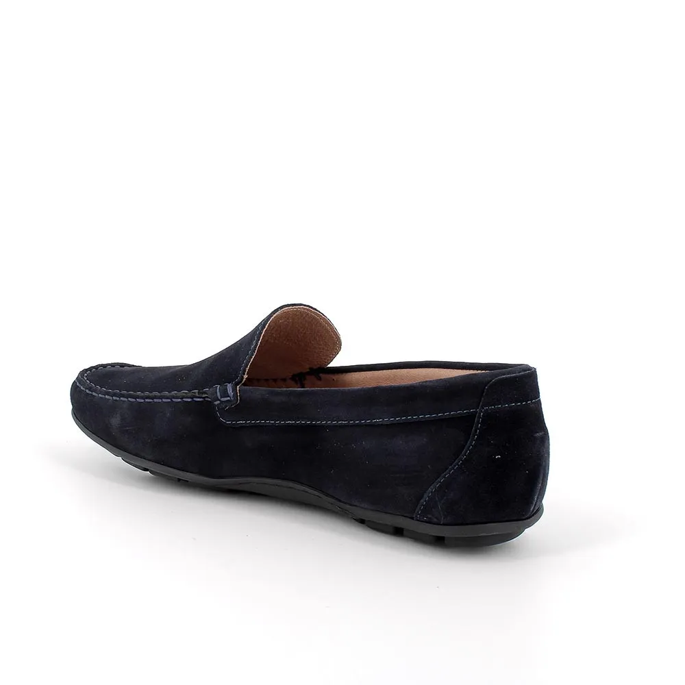 Mocassini in pelle da uomo blu