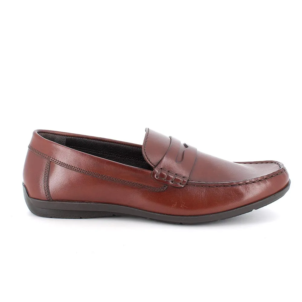 Mocassini in pelle da uomo cognac