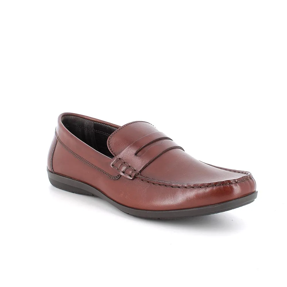 Mocassini in pelle da uomo cognac